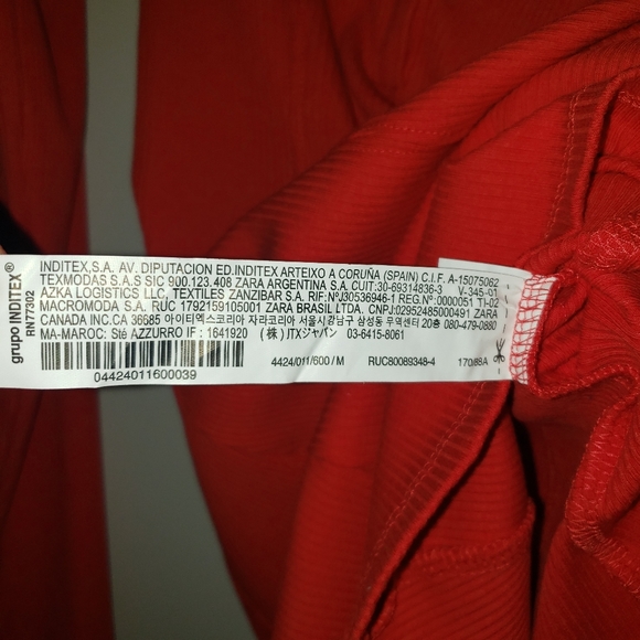 Zara Red Ribbed Knit Button-Up Skater Mini Dress - NWT - Picture 5 of 5